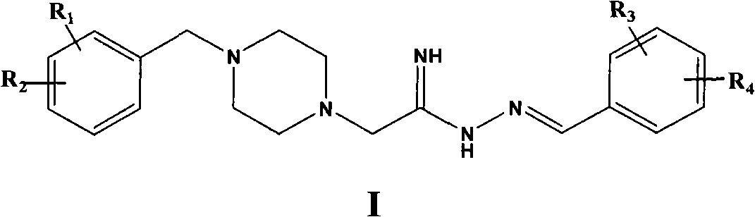 Preparation method of 4-benzylpiperazine ethylimide (iminomethylbenzene) hydrazine compound