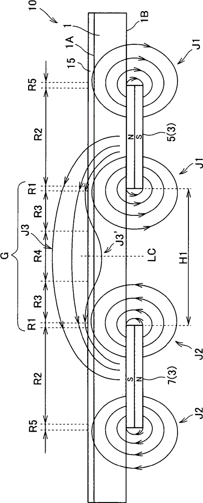 Article coated with magnetic material