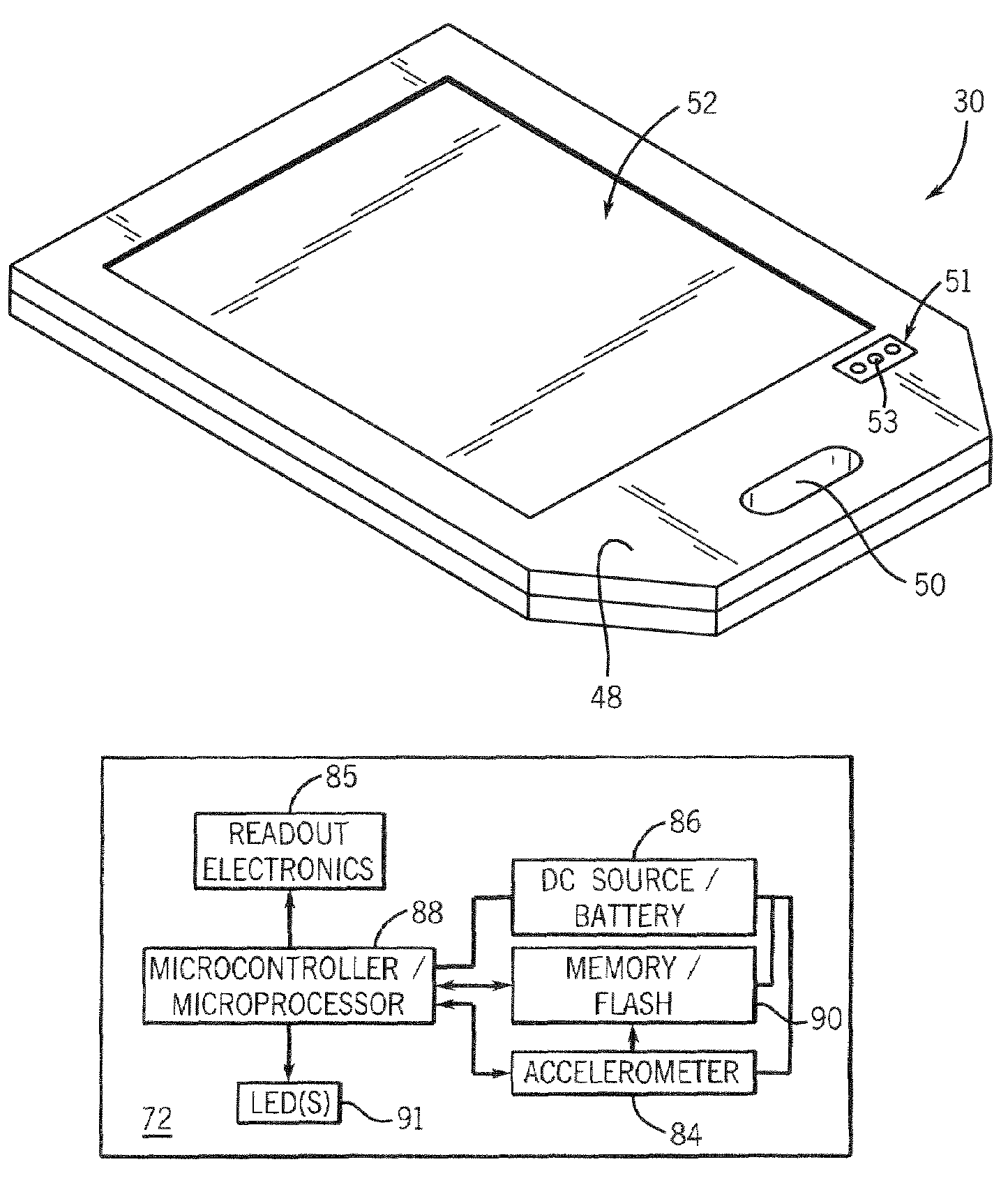 X-ray detector having an accelerometer