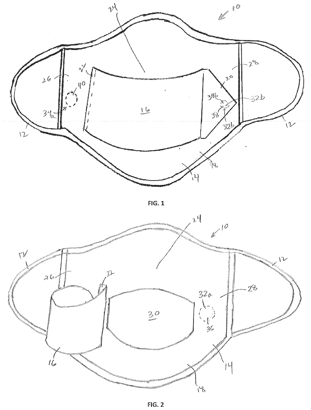 Face mask having closable opening and method of reducing exposure to respiratory illness