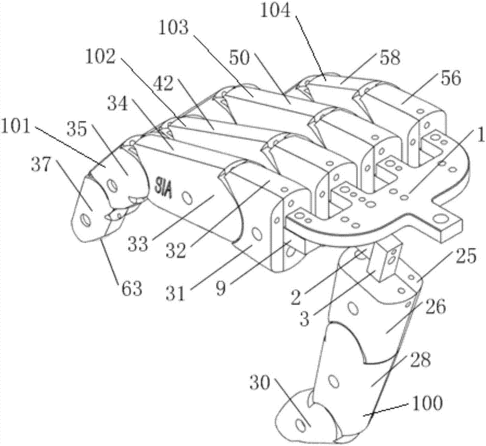 Light humanoid five-fingered dexterous hand mechanism