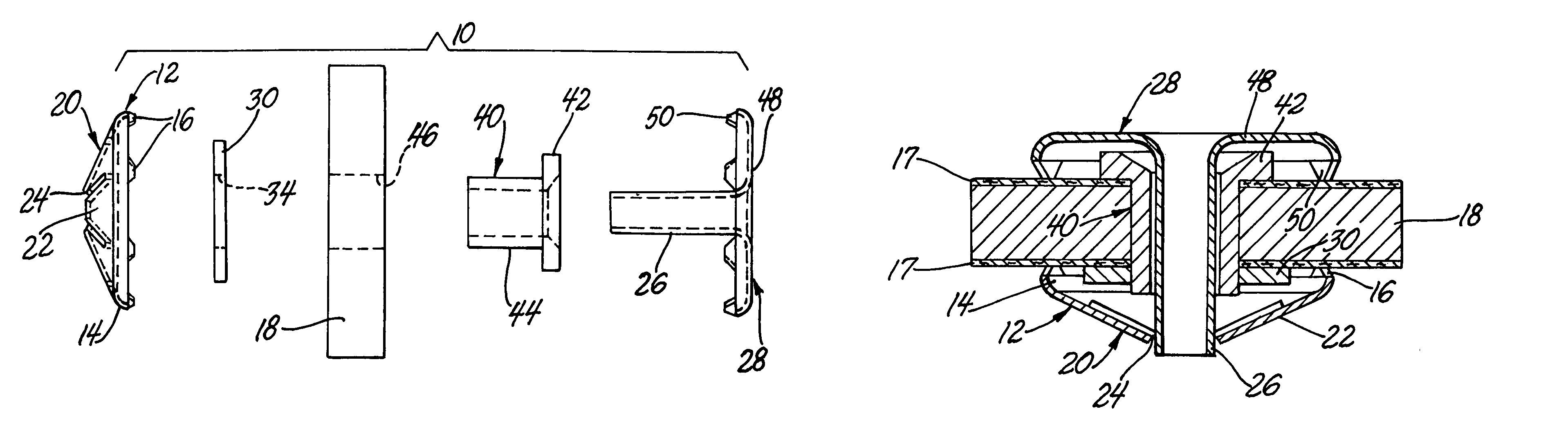 Conductive rivet for circuit card