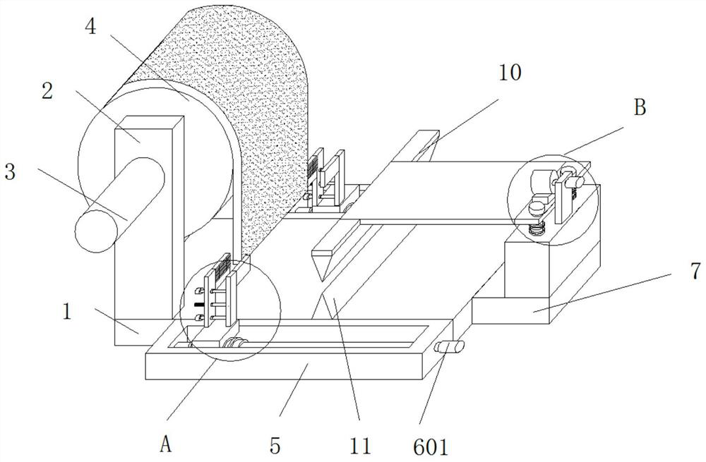 A ptfe filter bag cutting device for glass furnace and its processing method