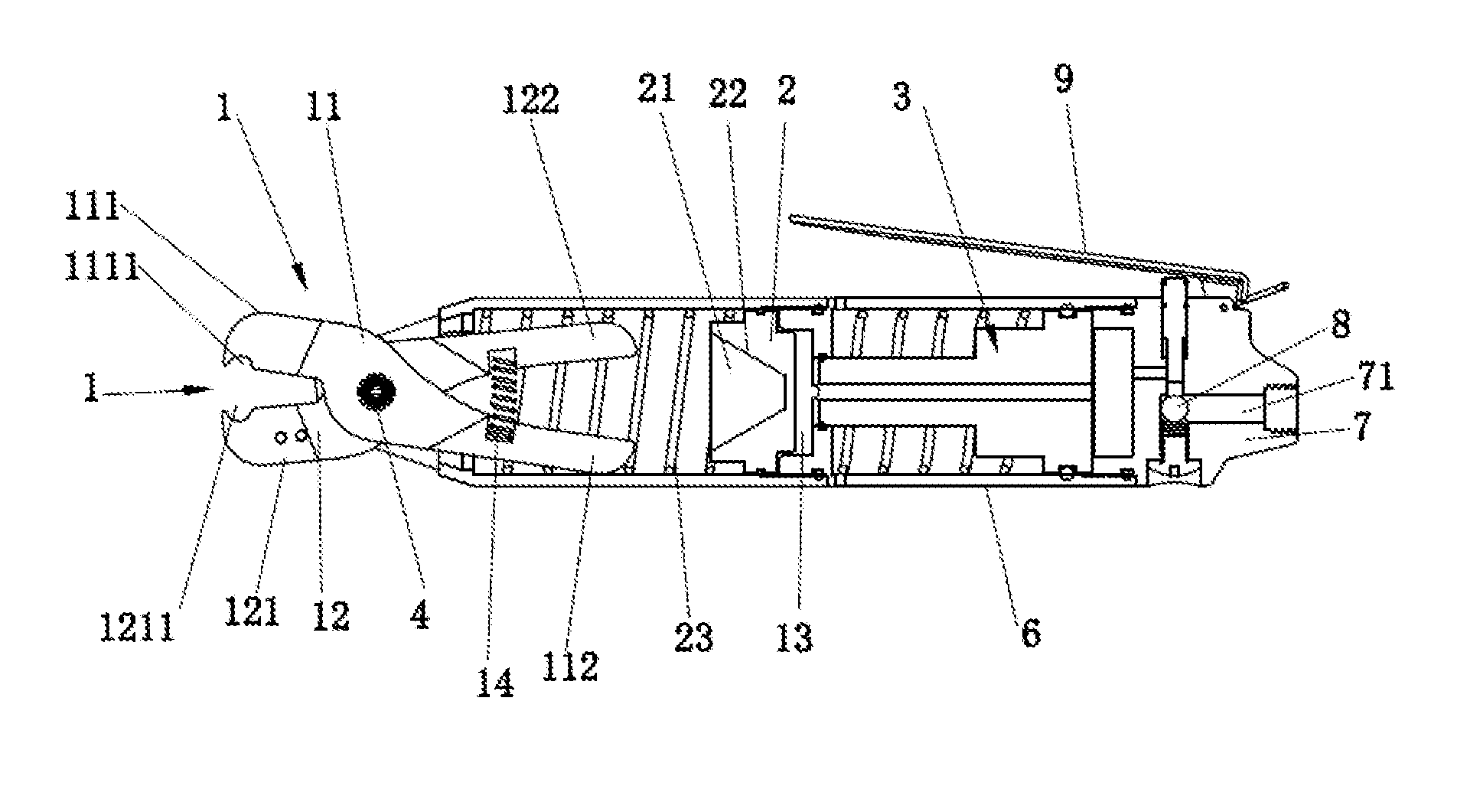 Clip clamping mechanism of pressure fixture and pneumatic caliper having the same