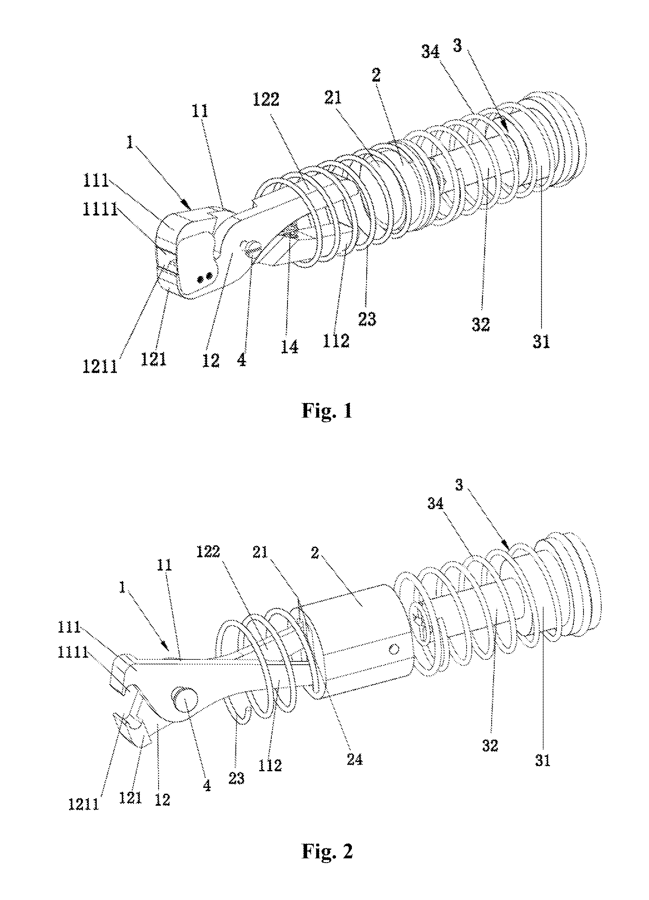 Clip clamping mechanism of pressure fixture and pneumatic caliper having the same