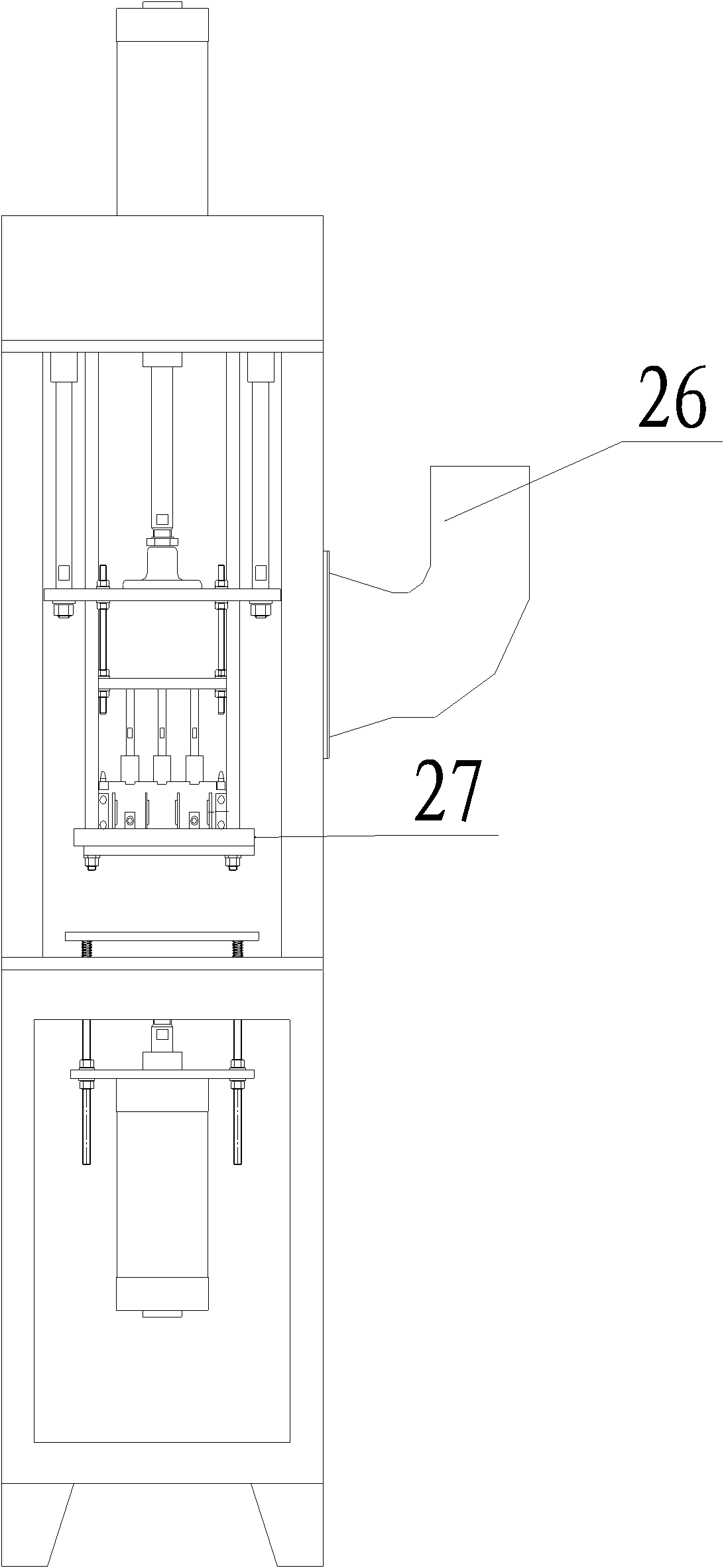 Machine for placing battery core into battery case for manufacturing lead-acid storage battery