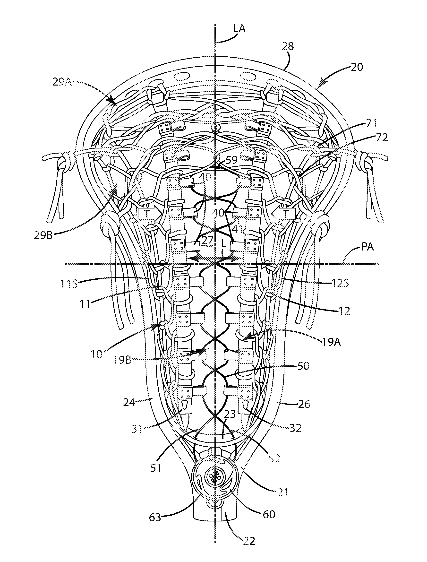 Lacrosse head pocket and related method of manufacture