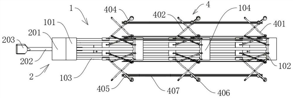 Internal expansion unfolding mechanism and unfolding method for cylindrical part carbon fiber winding preparation process