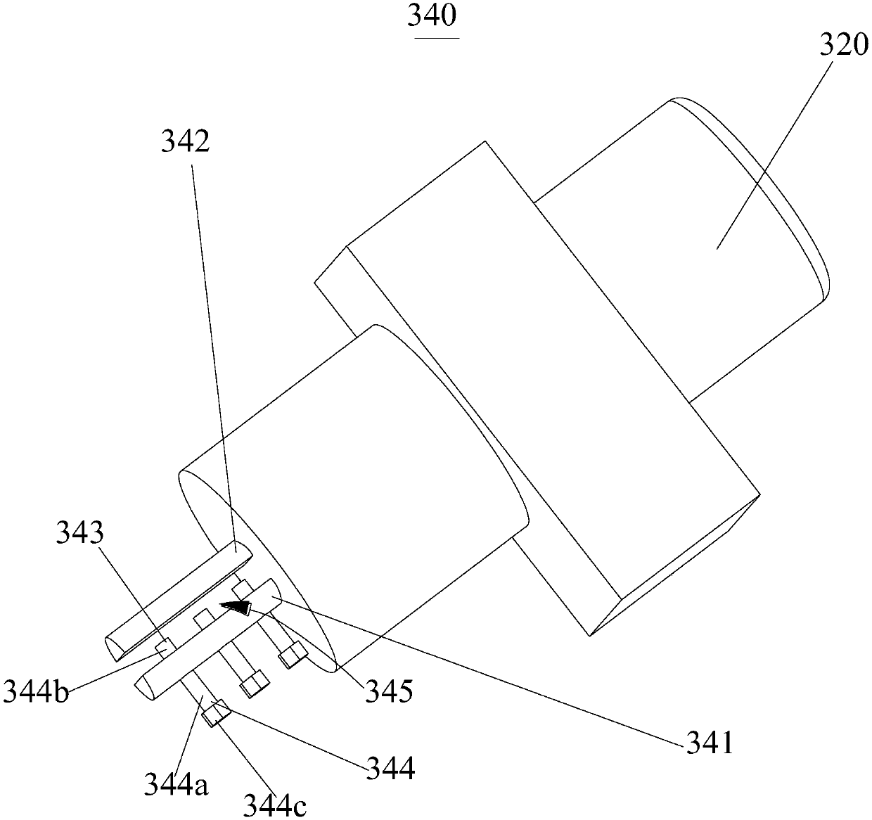 Dispensing device with positioning component