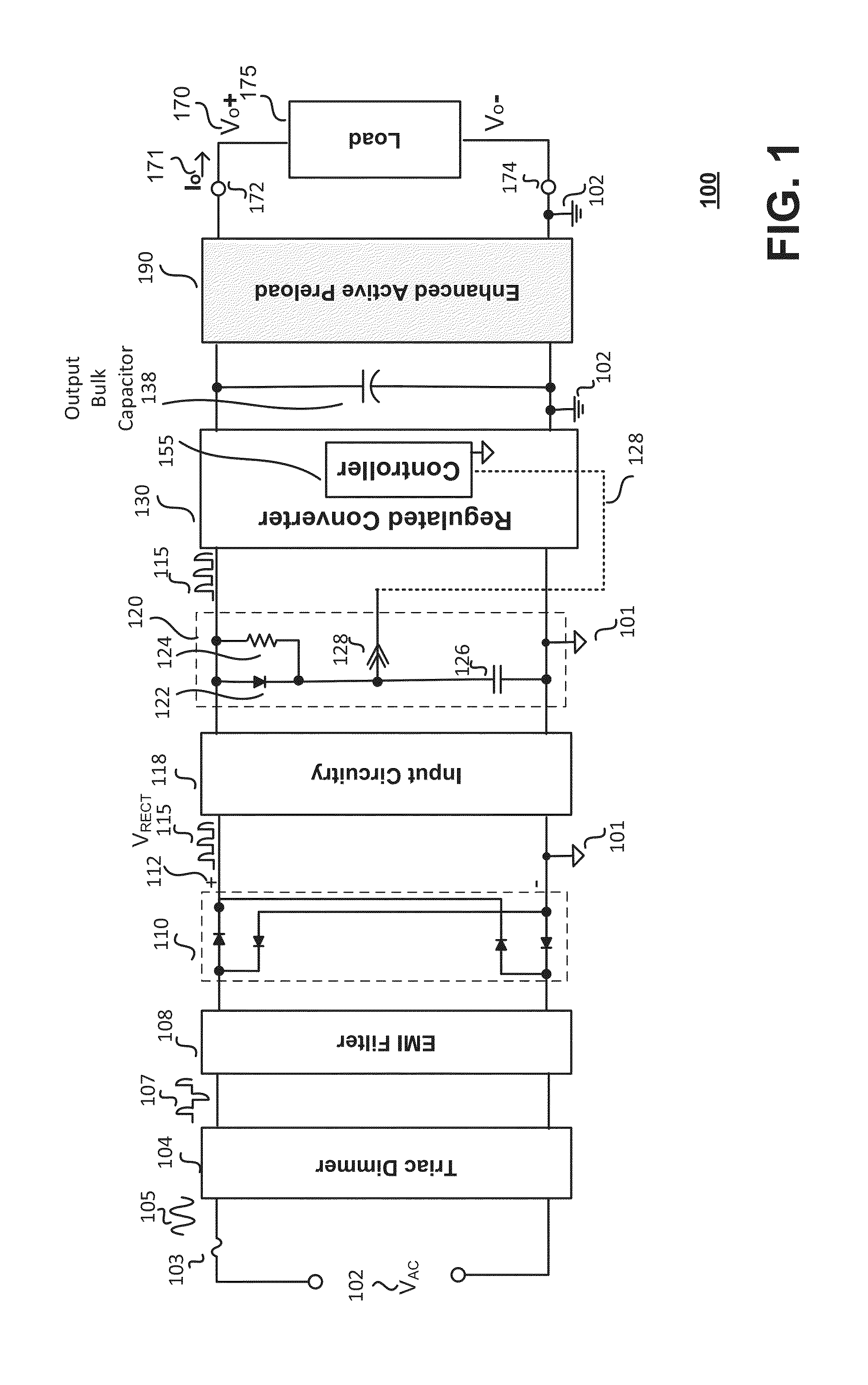 Enhanced active preload for high performance LED driver with extended dimming