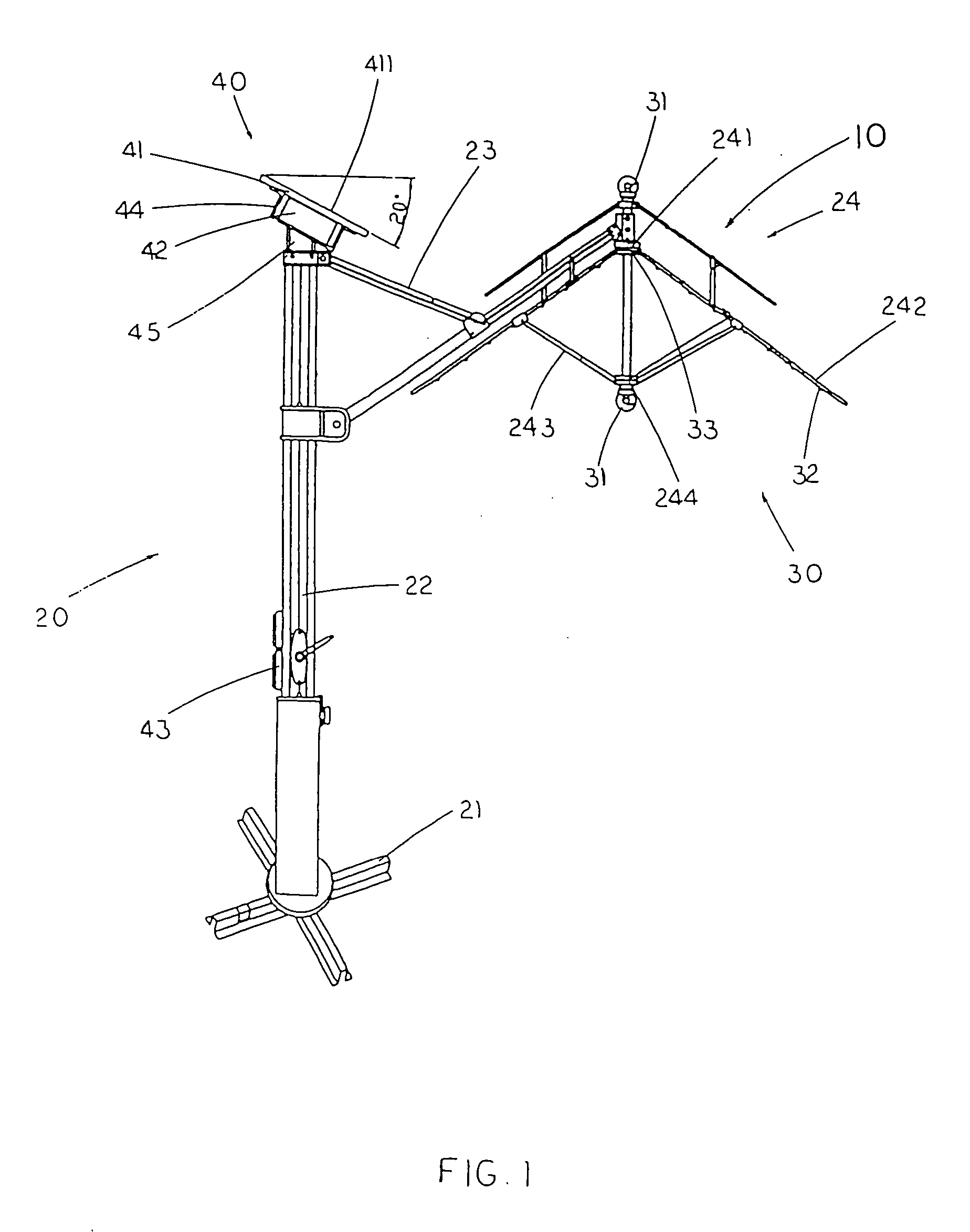 Outdoor umbrella with solar power supply