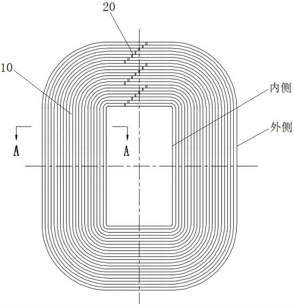 Core and coil of triangular three-dimensional wound core transformer and assembly method for core and coil