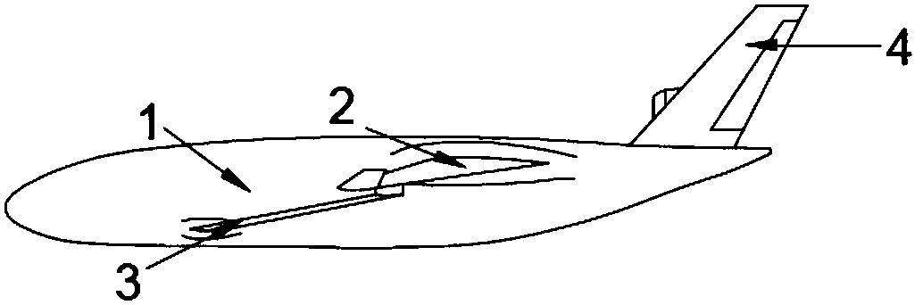 Pneumatic layout of forward swept wing wide-body high subsonic aircraft adopting leading edge support wings