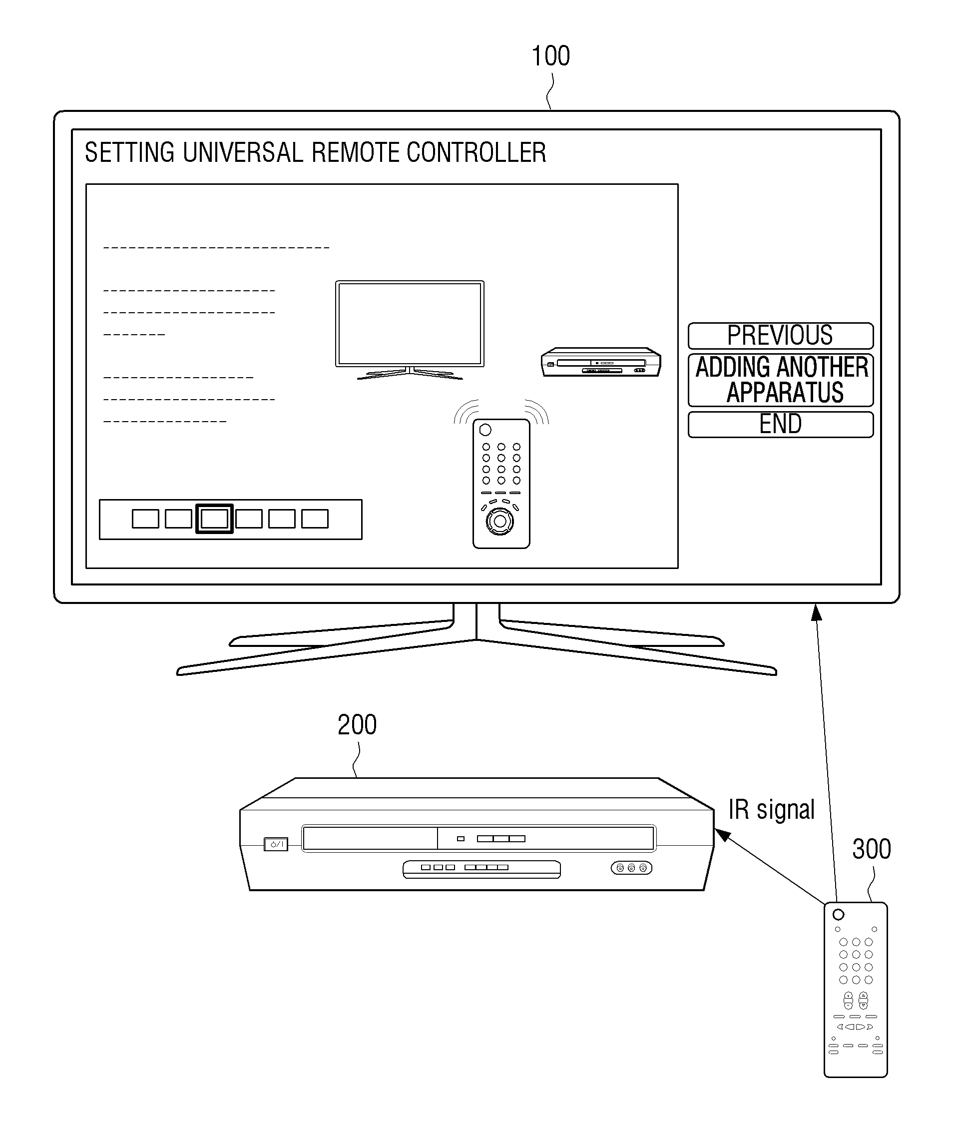 Display apparatus for setting universal remote controller, method thereof, universal remote controller and setting method thereof