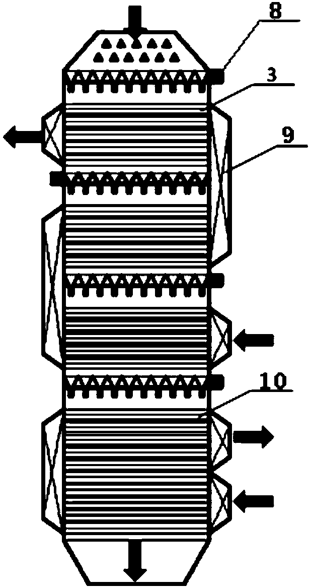 Powdered adsorbing material heating and precipitation device