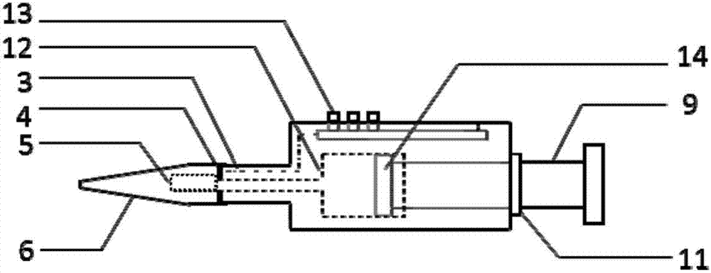 Handheld suction type electrochemical detection device capable of processing sample automatically