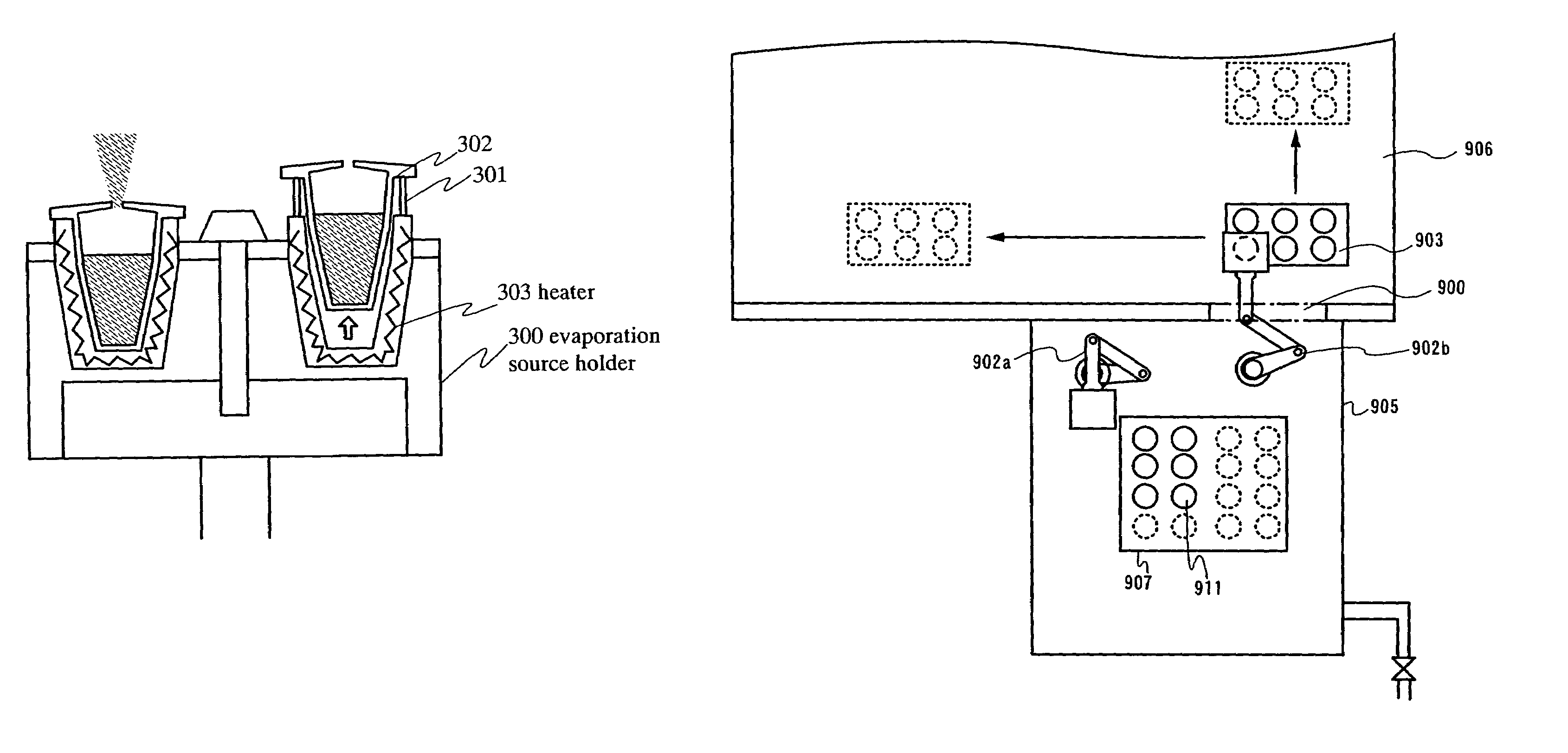 Fabrication system, light-emitting device and fabricating method of organic compound-containing layer