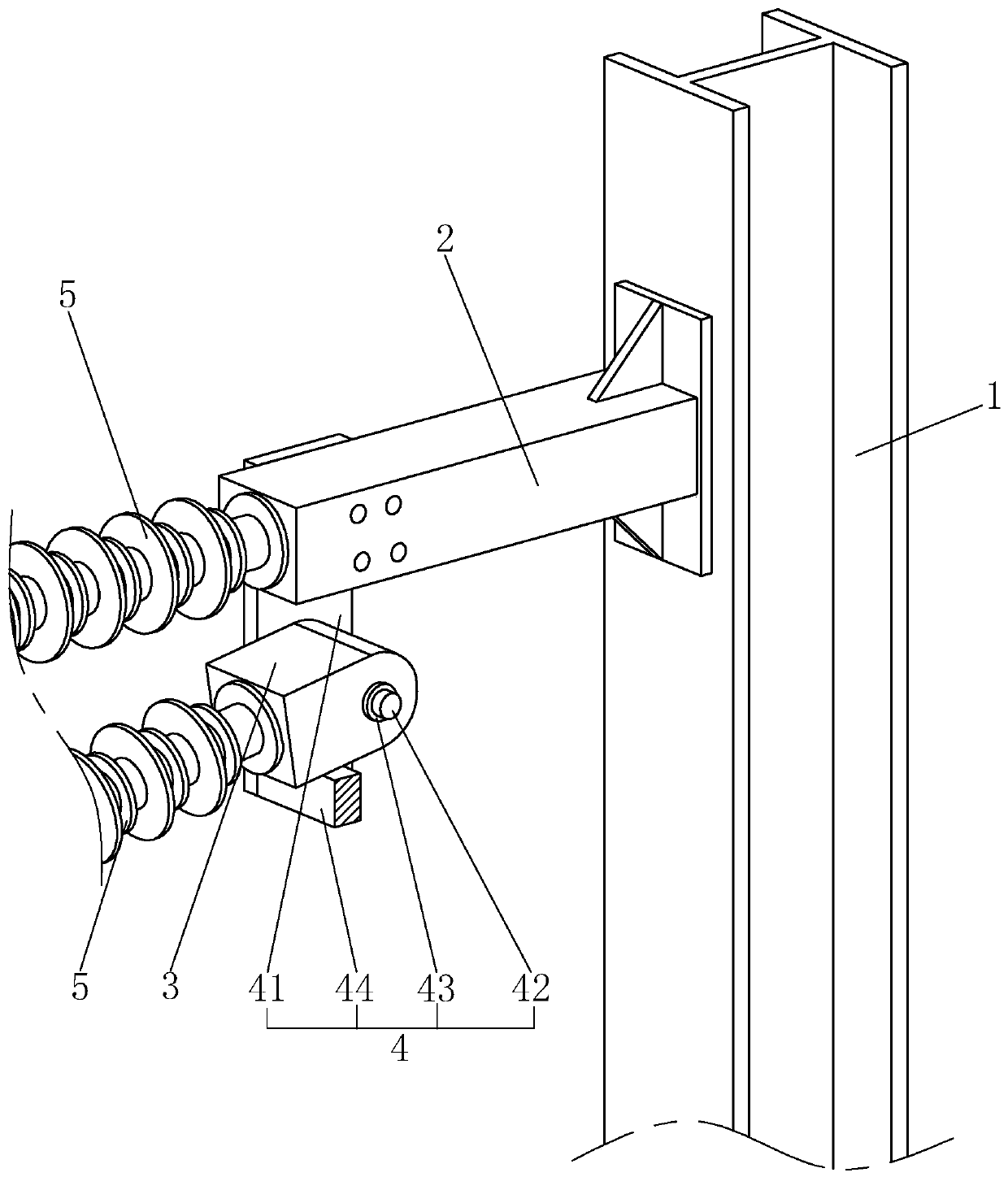 Tramcar contact line suspension device