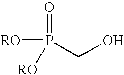 Method of making hydroxymethylphosphonate, polyurethane foam-forming compositions, polyurethane foam and articles made therefrom