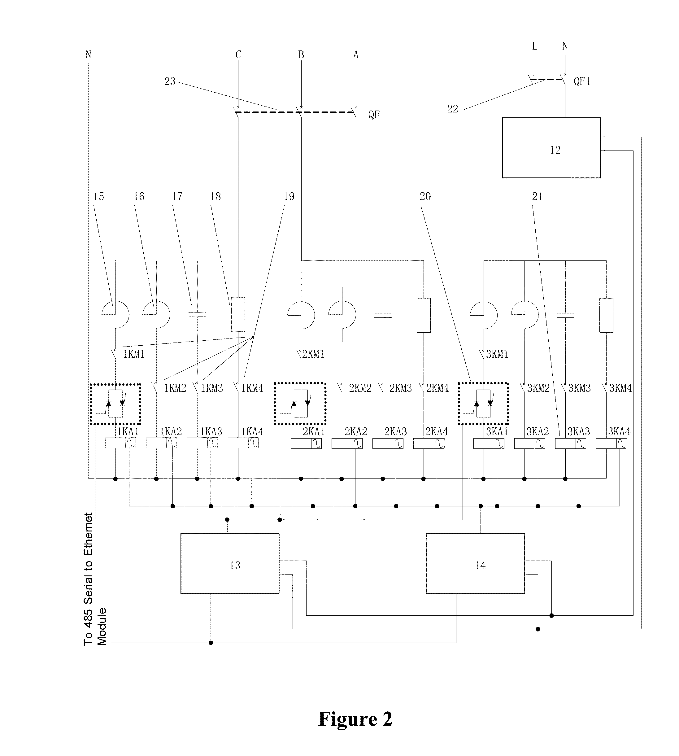 Automatic three-phase unbalanced load compensation experimental device and its control method