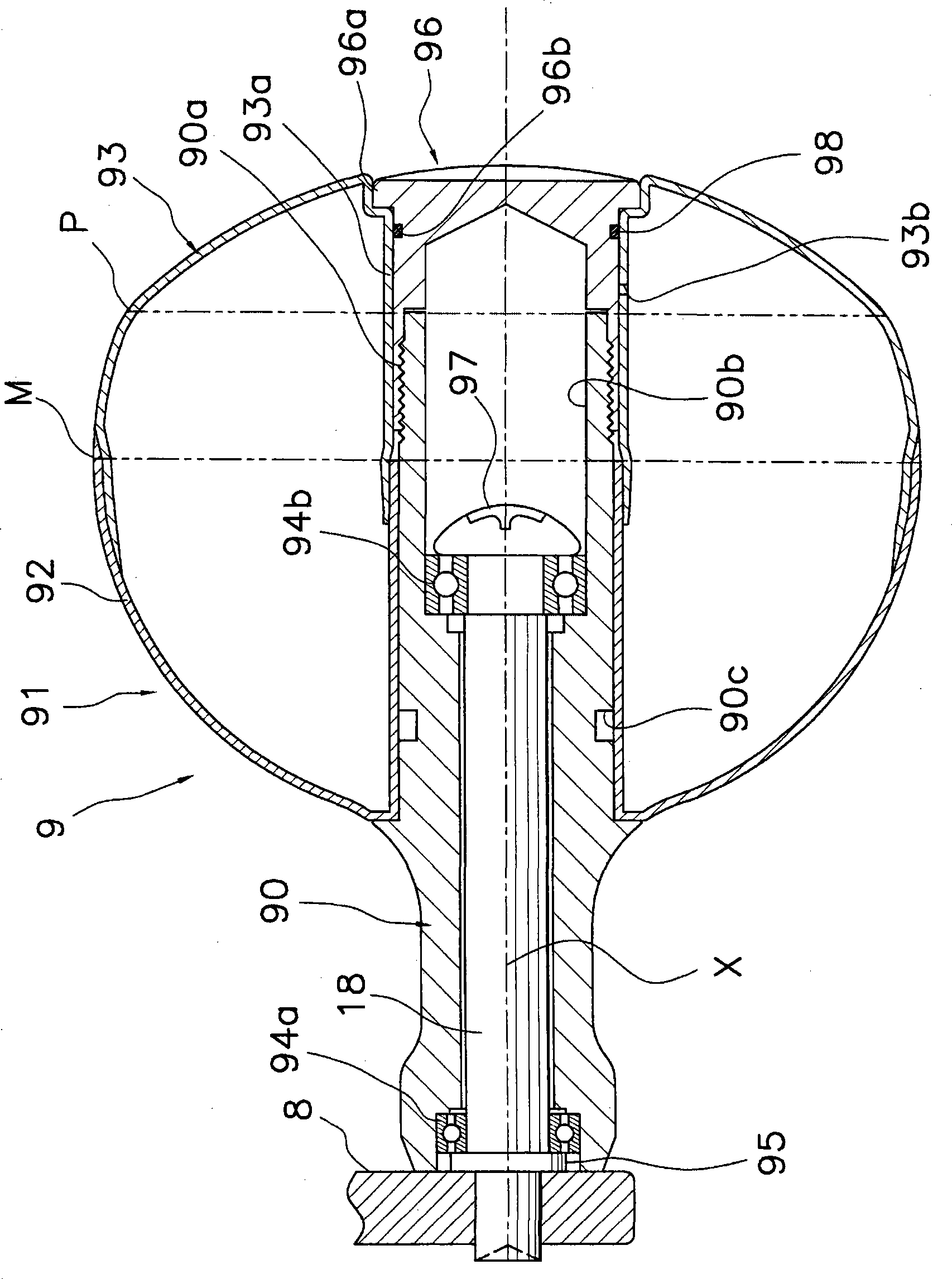 Brake operation button component of spinning reel