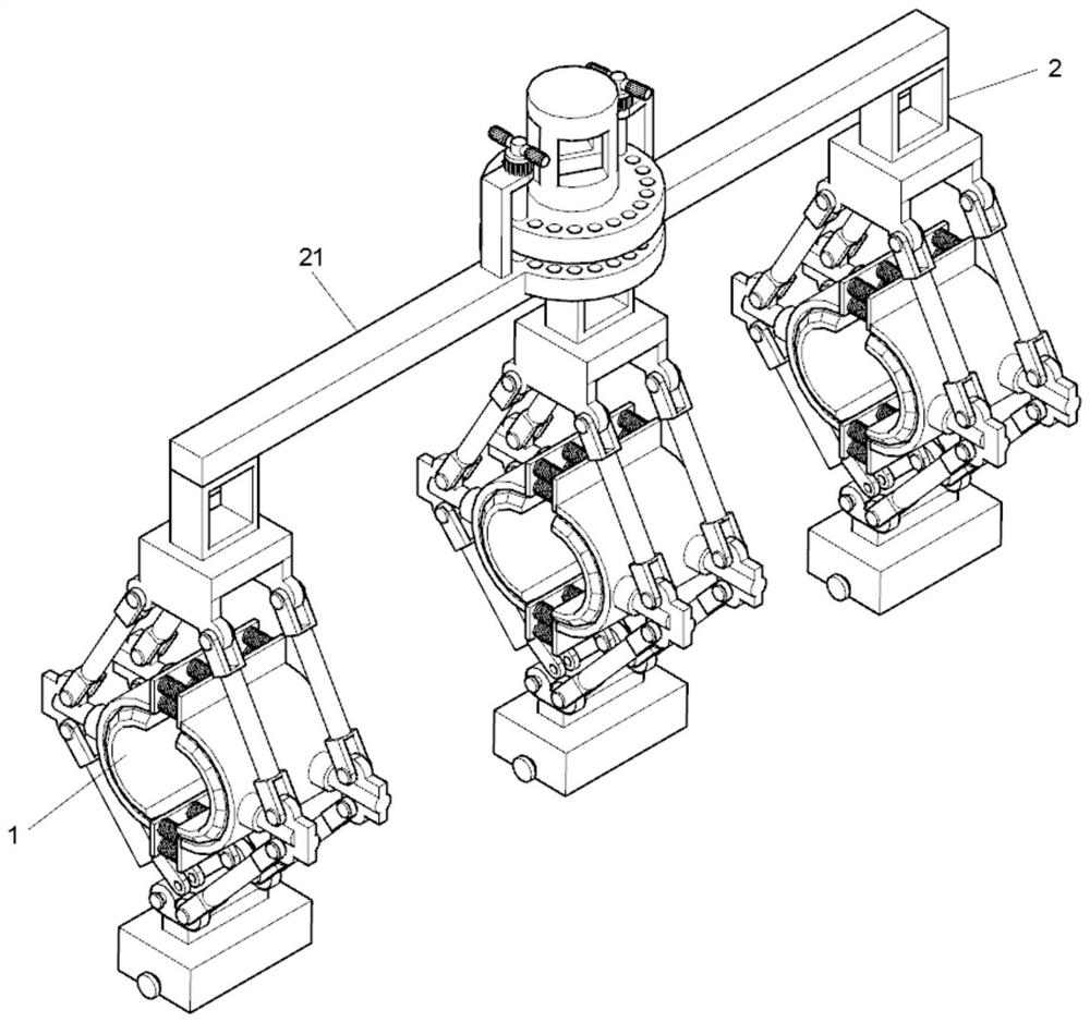 A fastening mechanism for lifting and lowering silicon carbide glass steel pipes