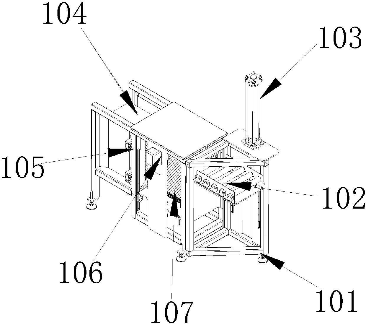 Automatic production line capable of achieving operation from pressing to sintering of magnetic shoes and implement method thereof