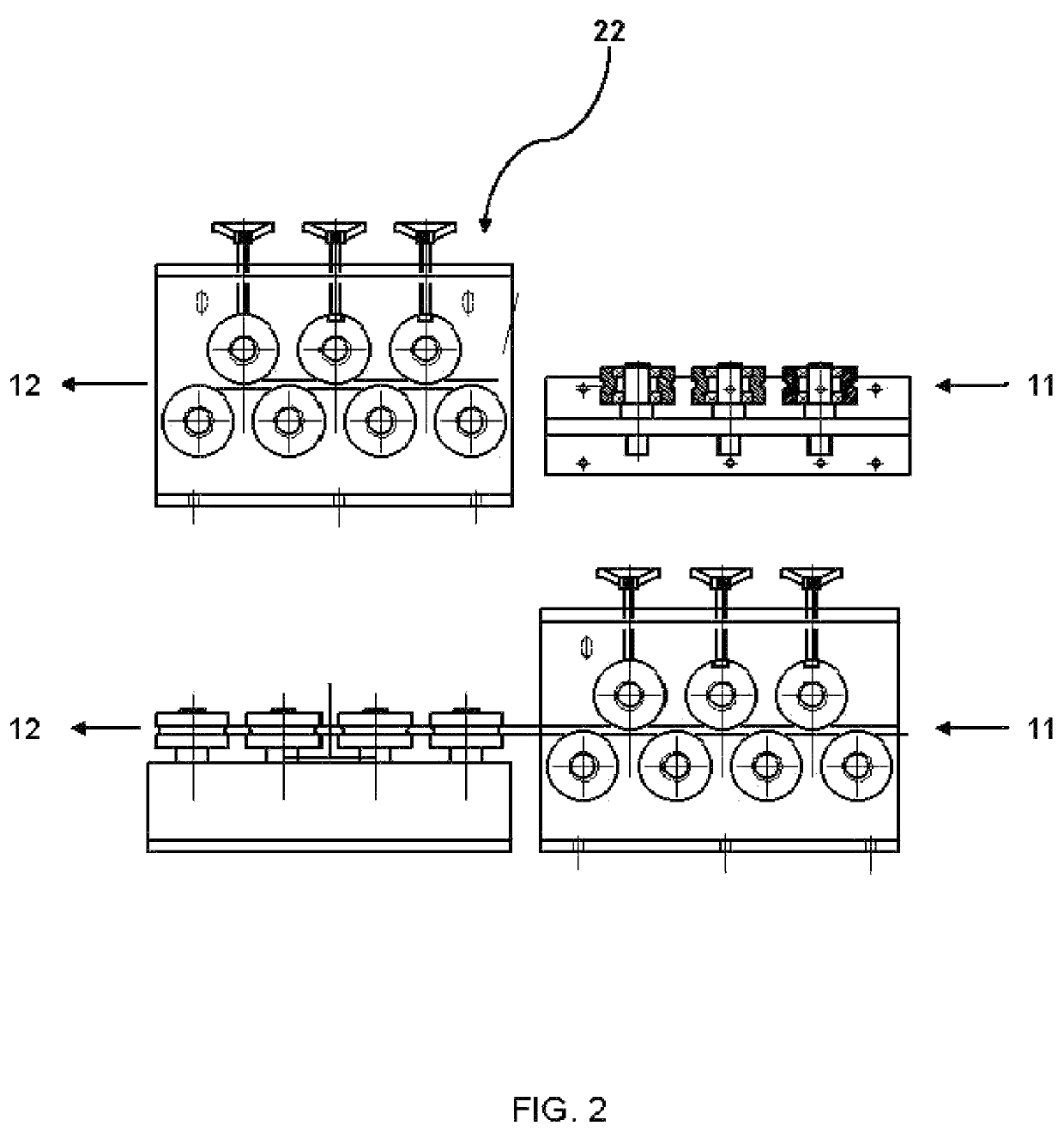 Continuous scraping aluminum rod by molds for precision extrusion