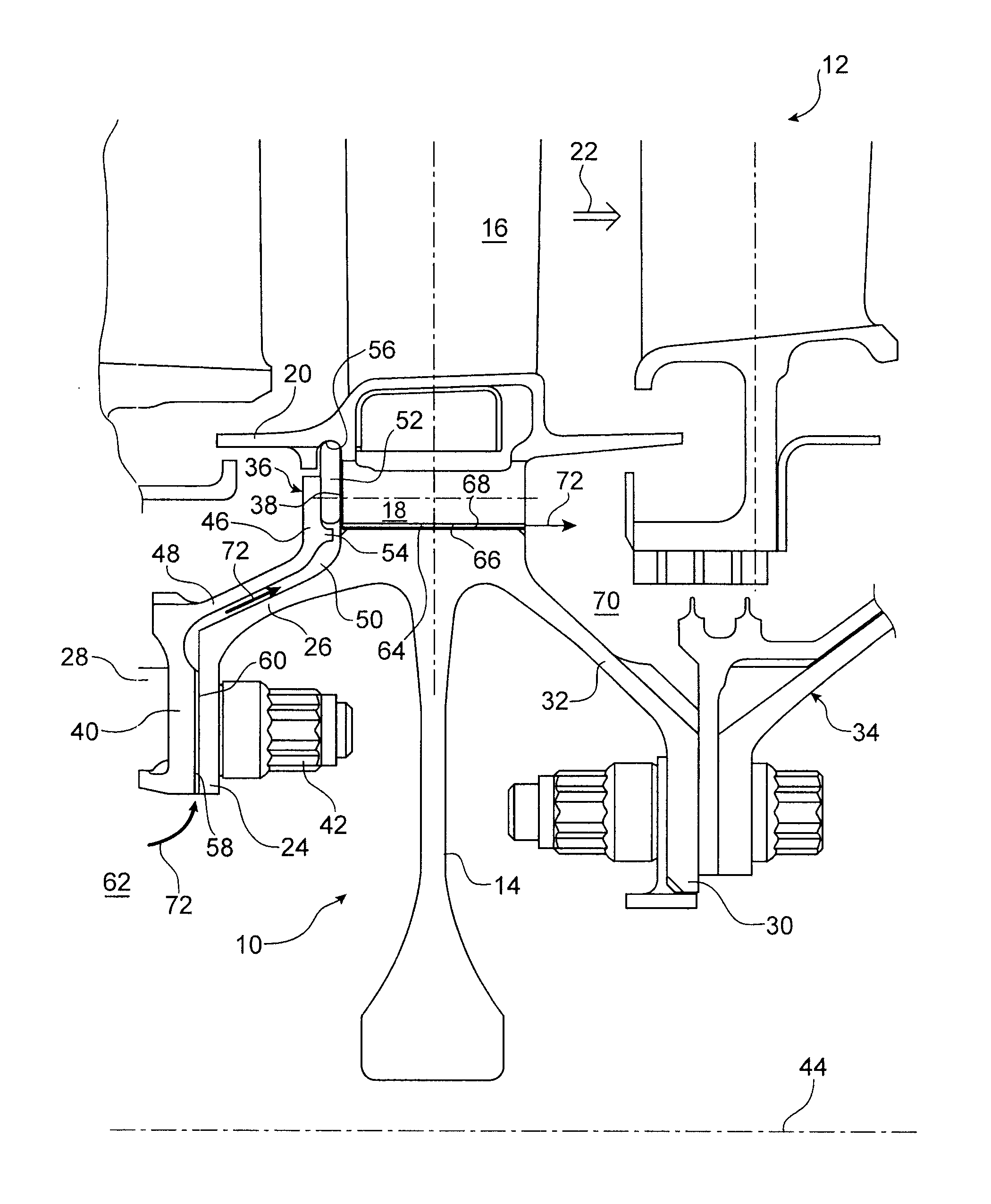 Impeller which includes improved means of cooling