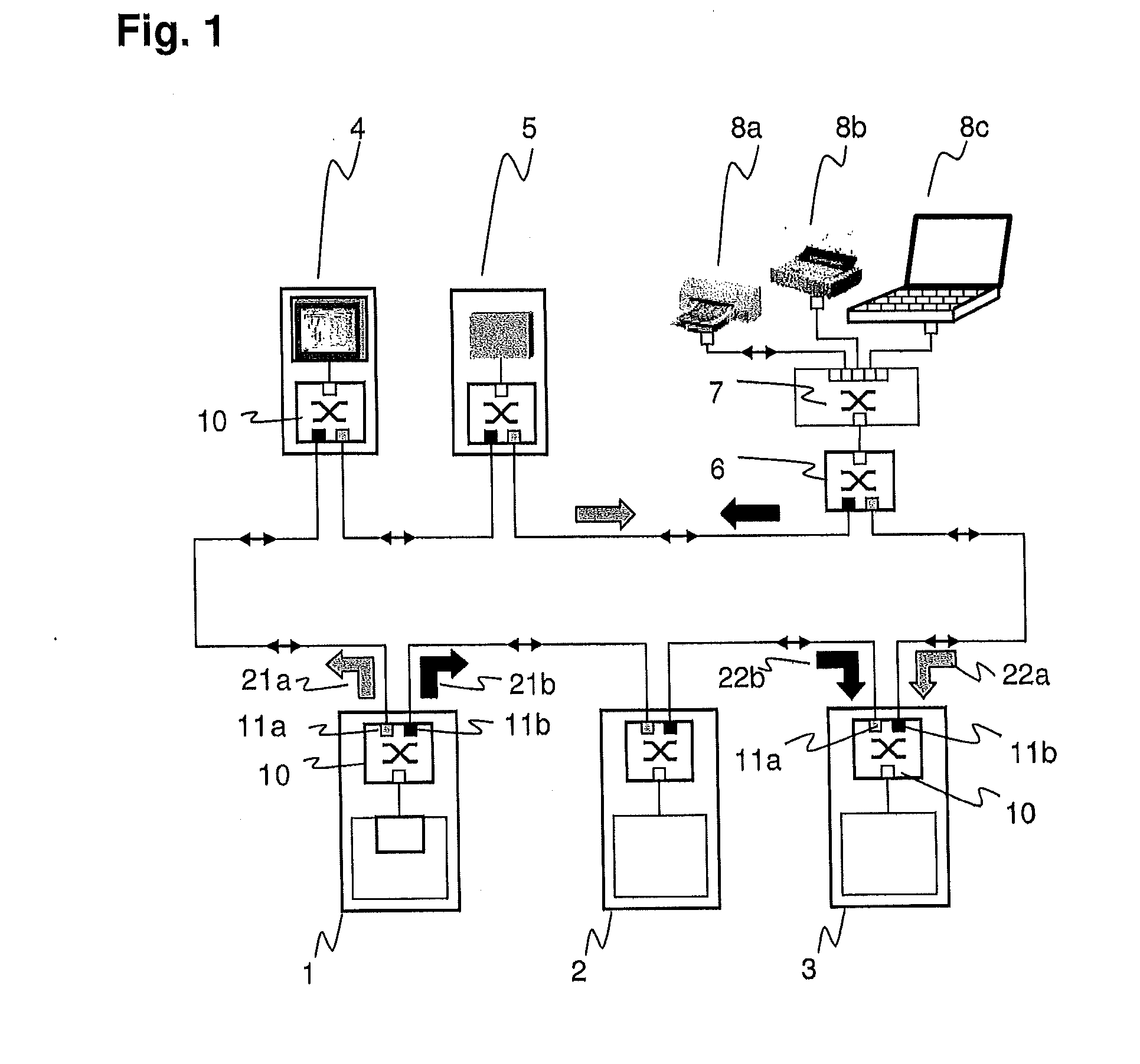 Data transmission in a ring-type communication network