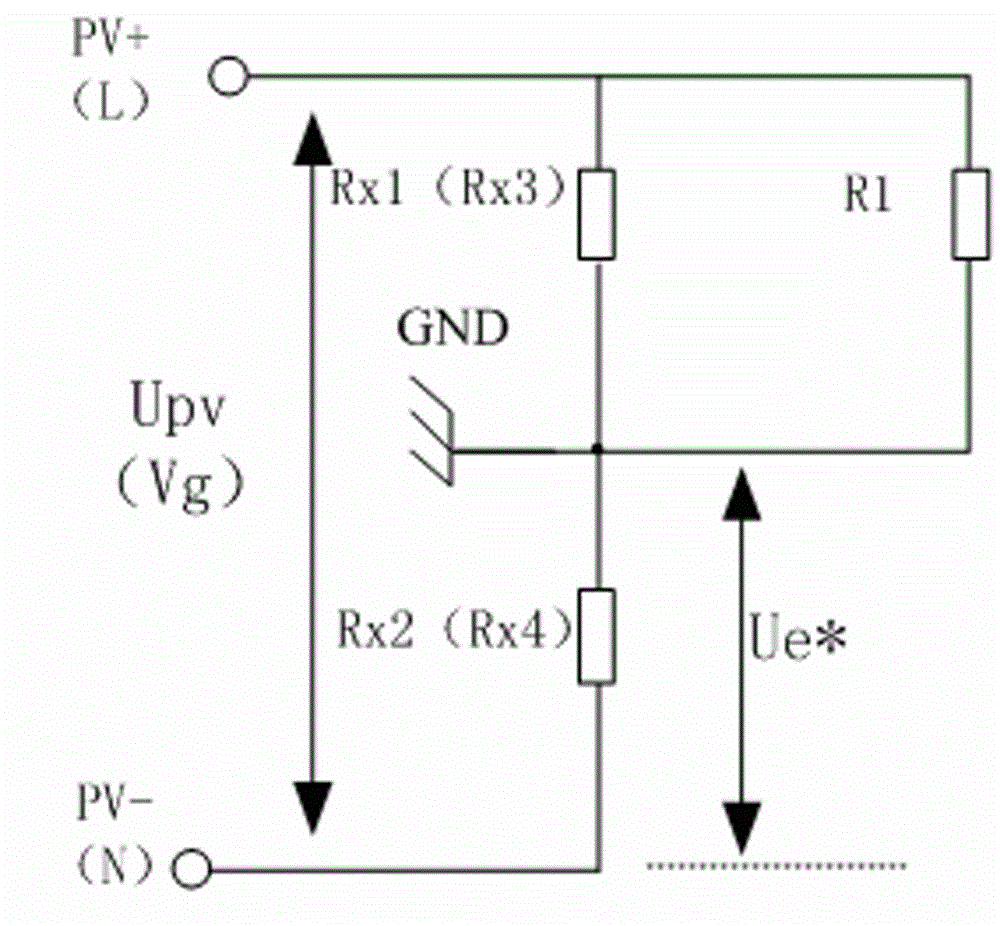 Inverter used for detecting solar cell panel and electric network side insulation resistor and detection method