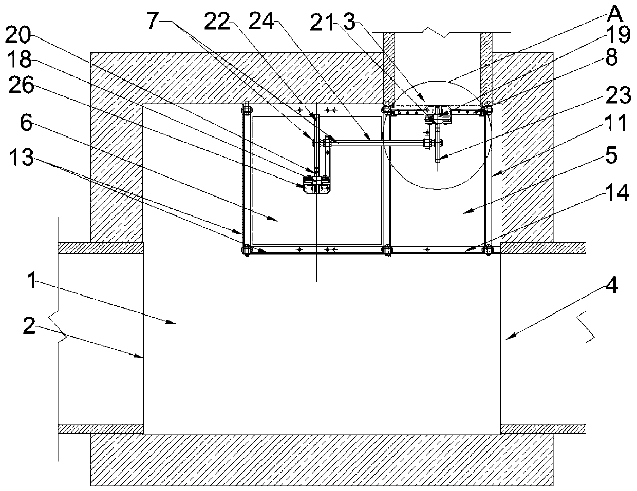 Hydraulic automatic control flow limiting sewage intercepting gate device