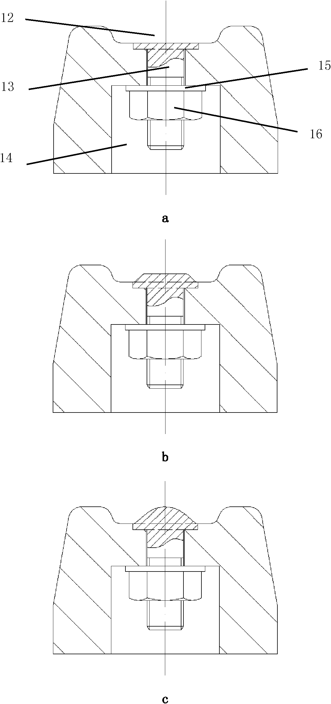 Special metal resistance rivet welding device