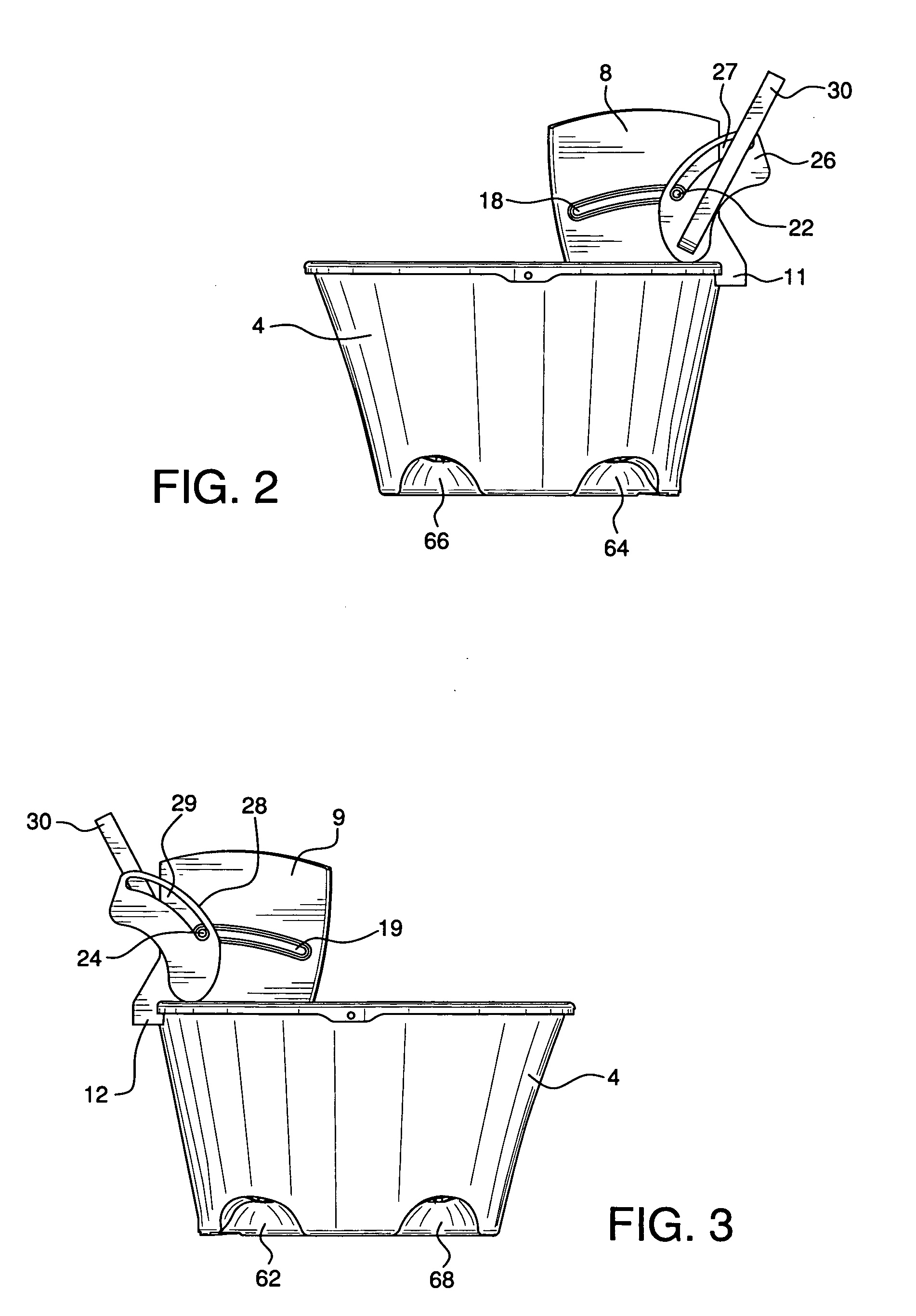 Combination mop wringer and bucket system