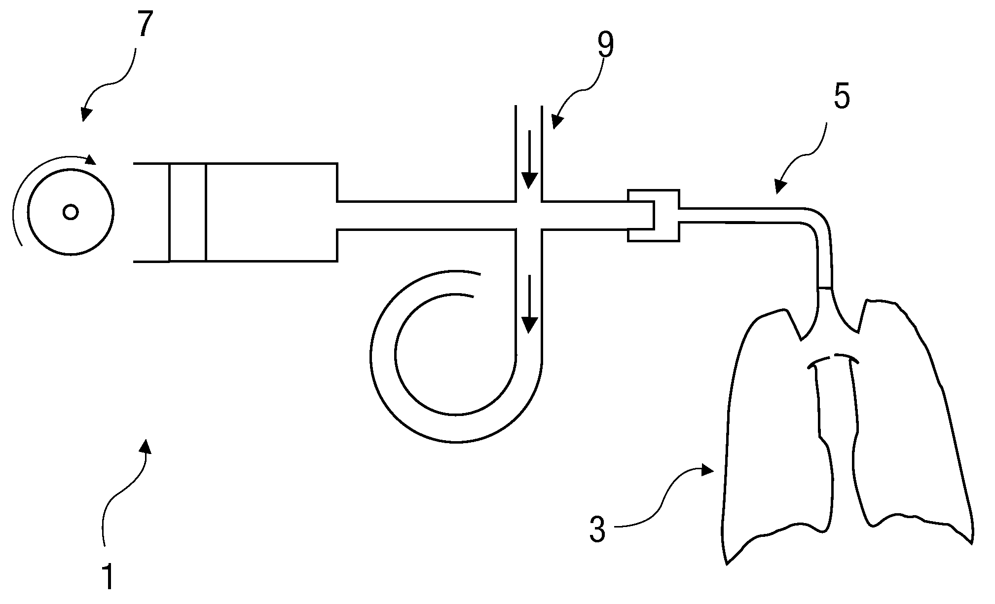 Device and method for respirating a patient by means of high-frequency ventilation