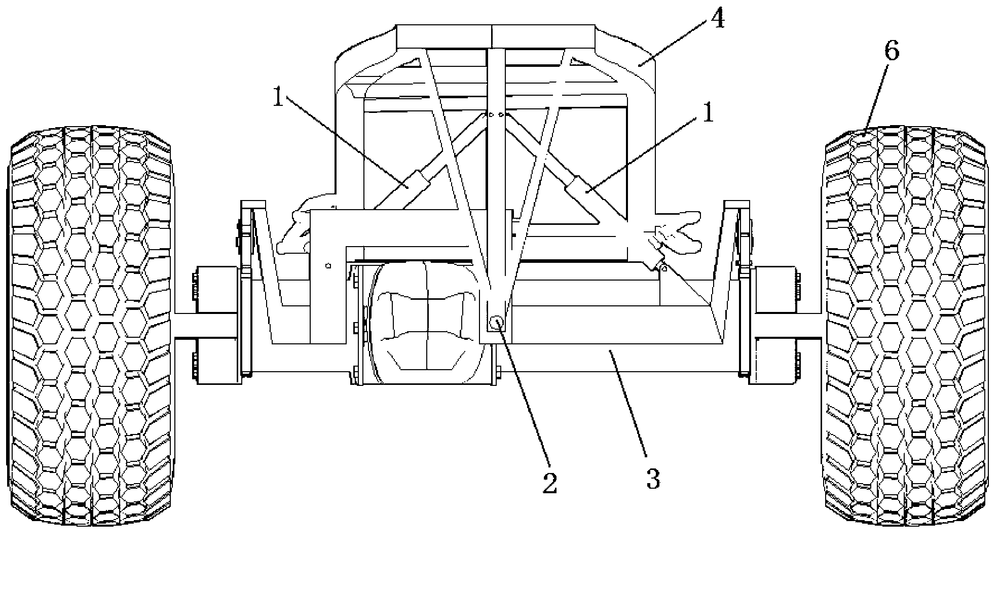 Vehicle body self-adjusting all-terrain off-road vehicle chassis