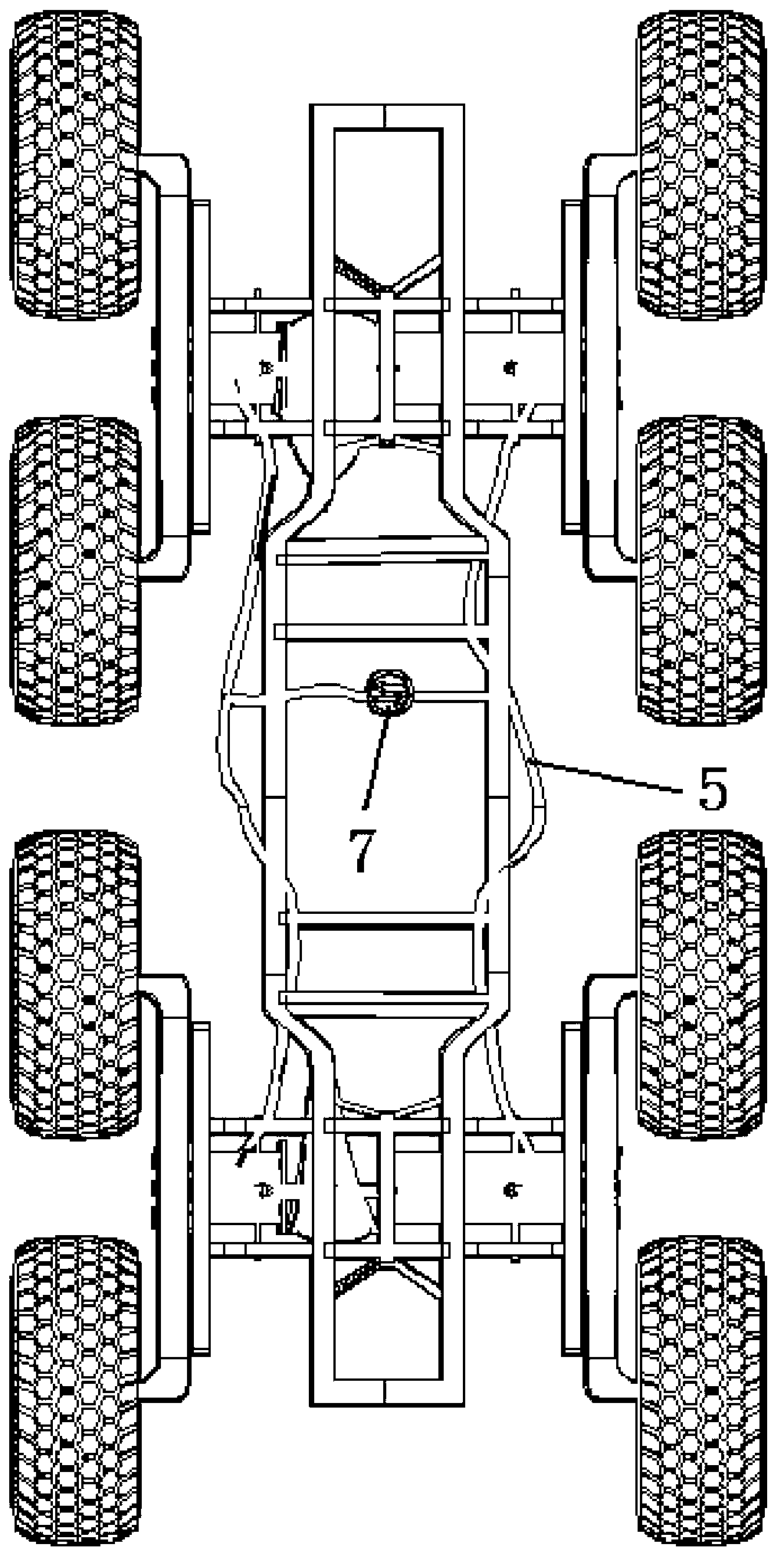 Vehicle body self-adjusting all-terrain off-road vehicle chassis