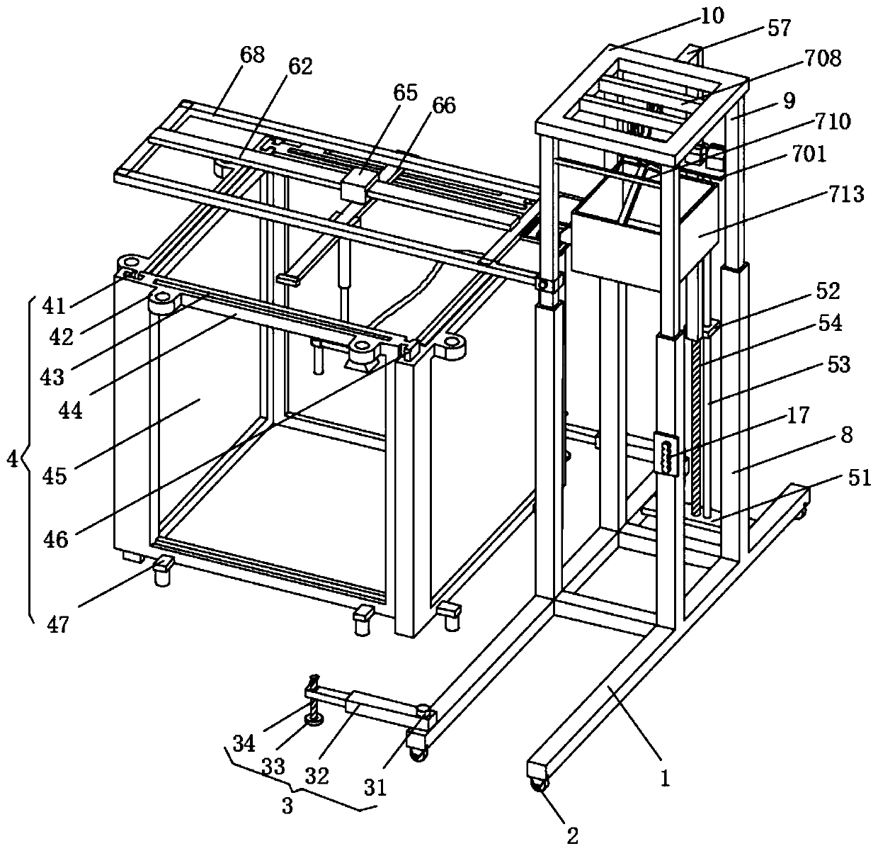 Formwork construction device and method for visualized construction of column