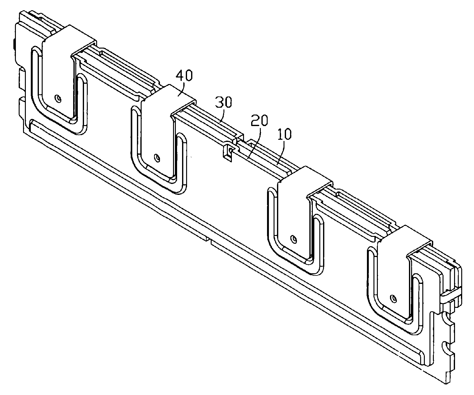 Memory module assembly including a clamp for mounting heat sinks thereon