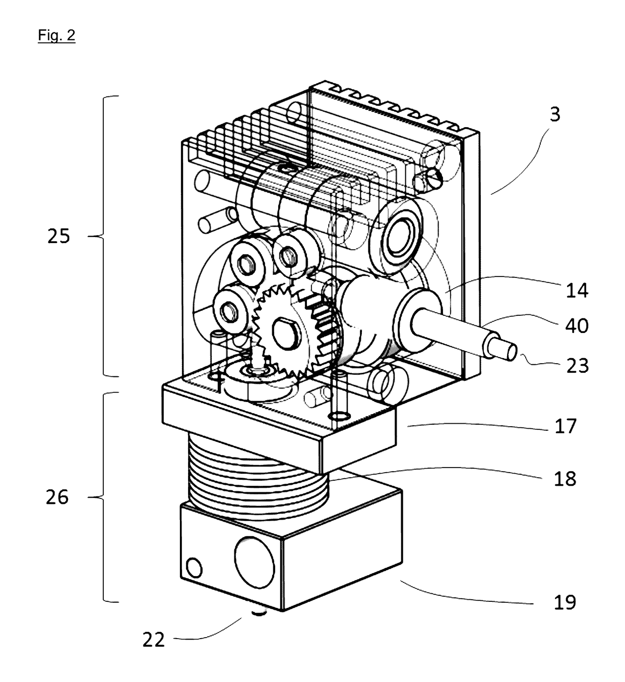 Extruder for fused filament fabrication 3D printer