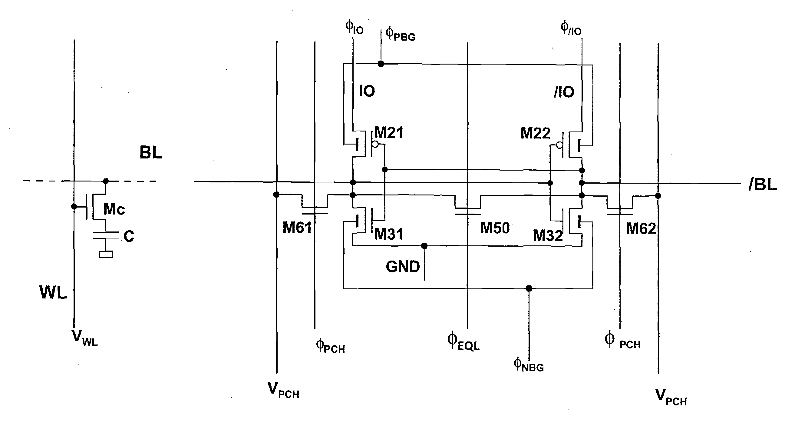 Differential sense amplifier without dedicated pass-gate transistors