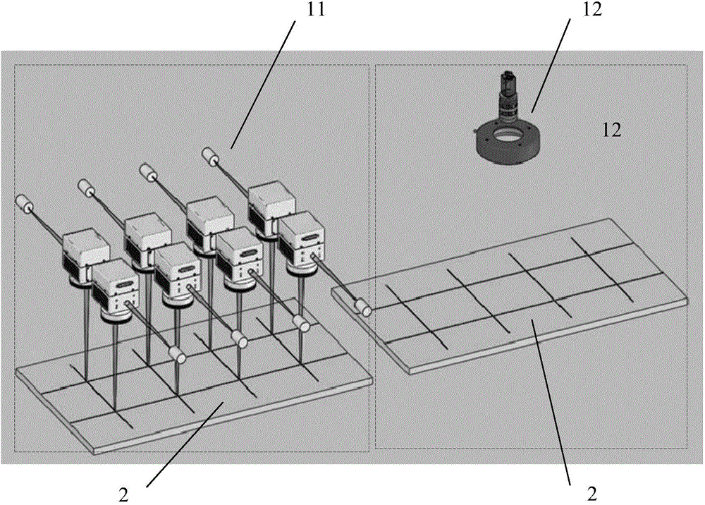 Laser equipment and laser scanning galvanometer array calibrating method