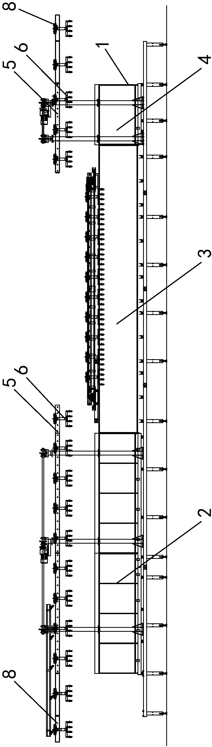 Intelligent electroplating production line capable of achieving number increasing and decreasing and replacing of hanging racks through rotary transposition