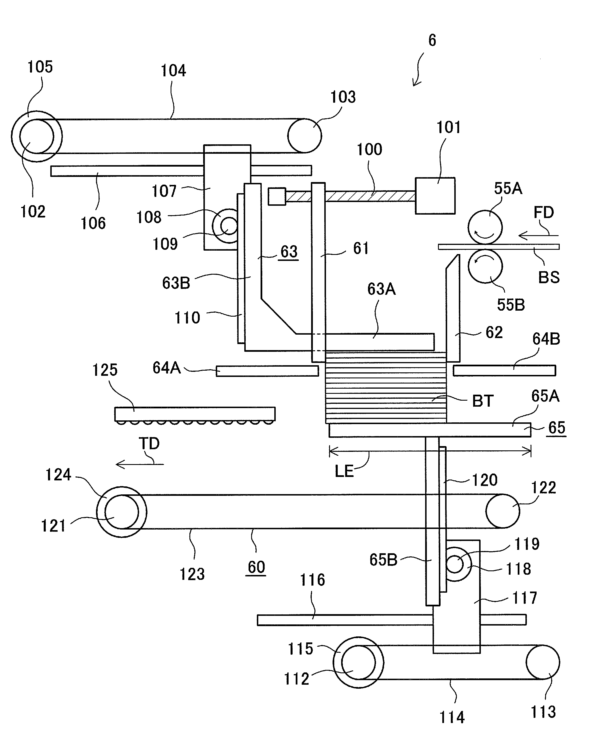 Counter ejector of cardboard sheet box-making machine