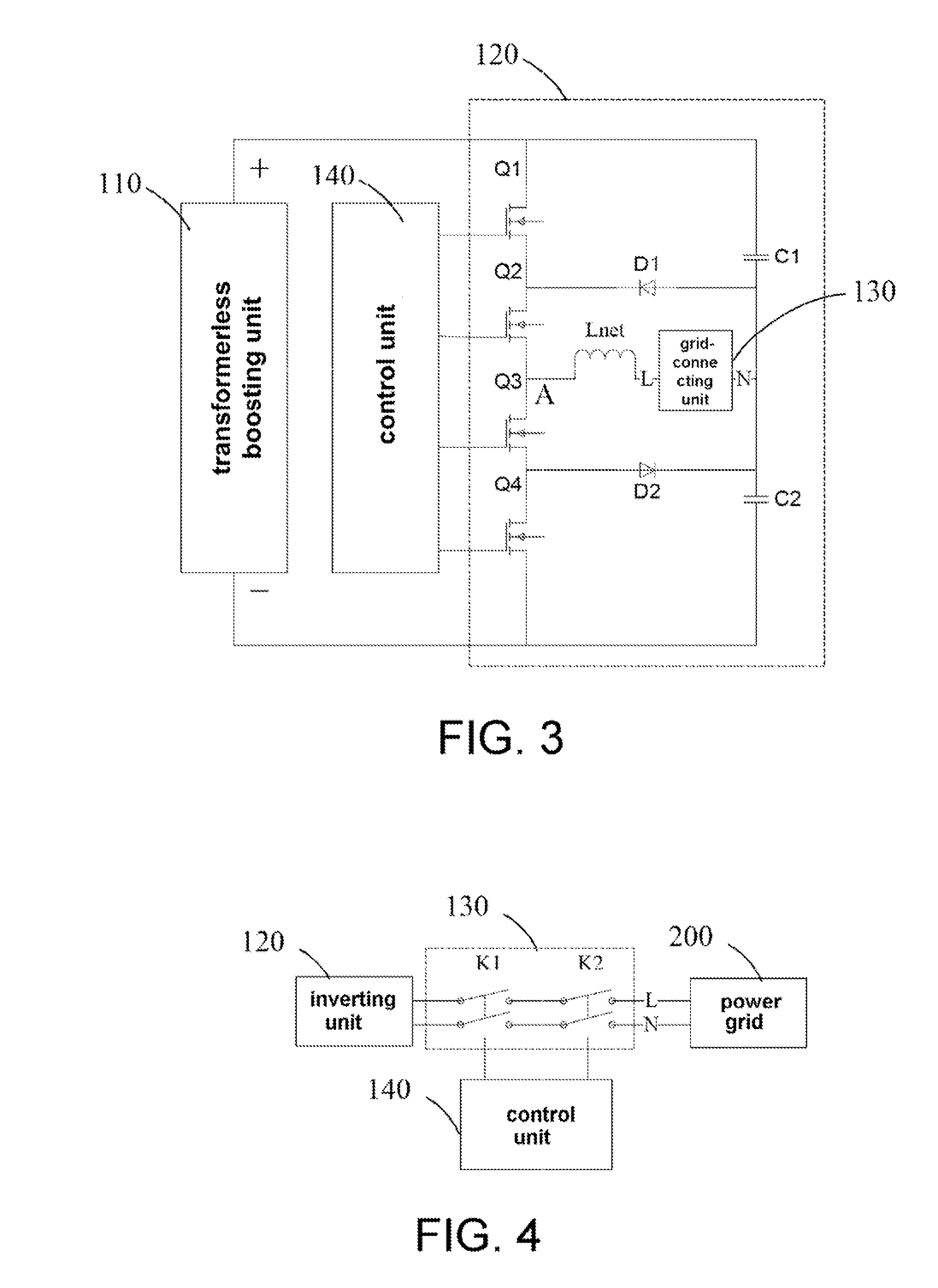 Transformerless photovoltaic grid-connecting inverting device and control method thereof