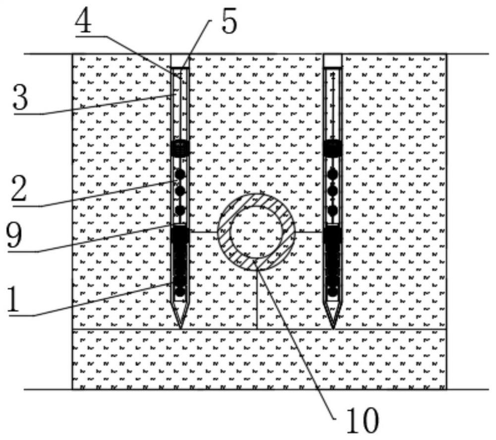 Assembly type casing pipe, monitoring system applying casping pipe and sewage leakage monitoring method