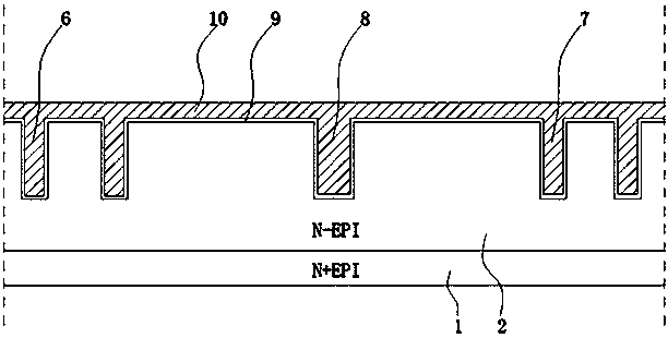 A dual-die device with terminal trench structure and method of making the same