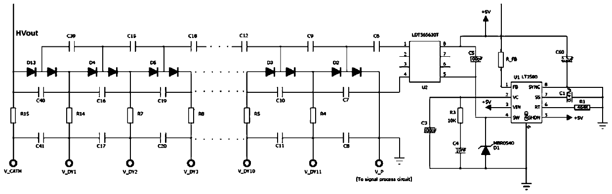 A photomultiplier tube high-voltage power supply module