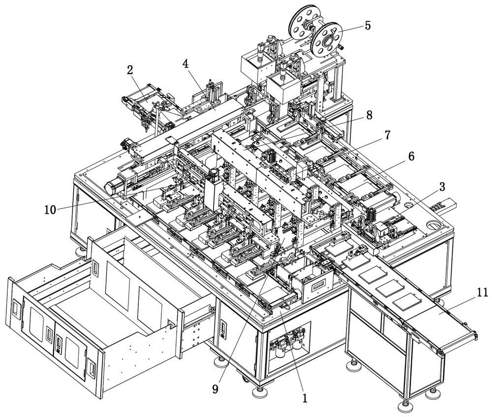 Full-automatic battery cell film tearing machine and film tearing process thereof