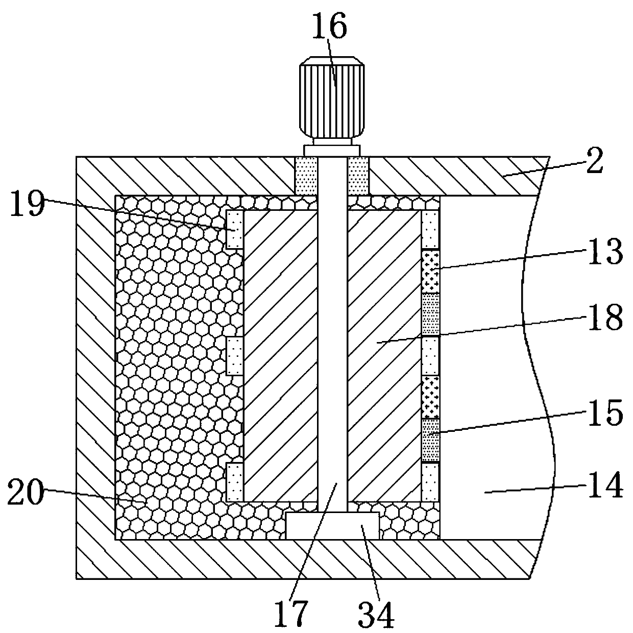 Crushing device with good crushing effect for tungsten powder production